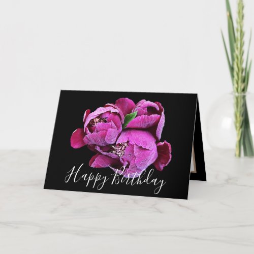 Floral Bouquet Pink Peonies Flower Girl Birthday Card