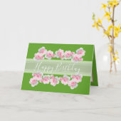 Floral Bouquet Pink Rose Flower Chic Girl Birthday Card (Yellow Flower)