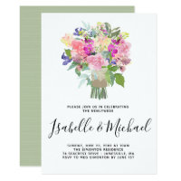 Floral Bouquet Post Wedding Brunch Invitations
