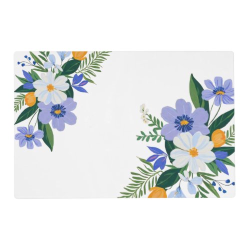 Floral Bouquet Purple Orange Placemat