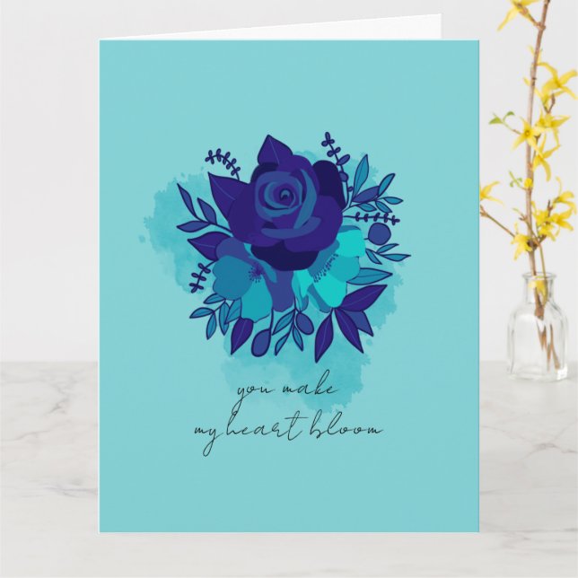 Floral Bouquet Quote Valentine's Day  Card (Yellow Flower)