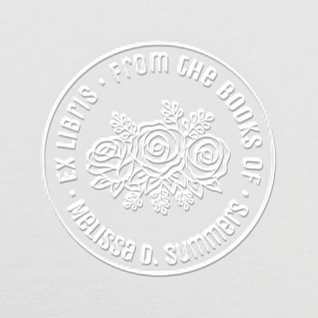 Floral Bouquet Rose Flowers Bookplate 2 Embosser (Design)