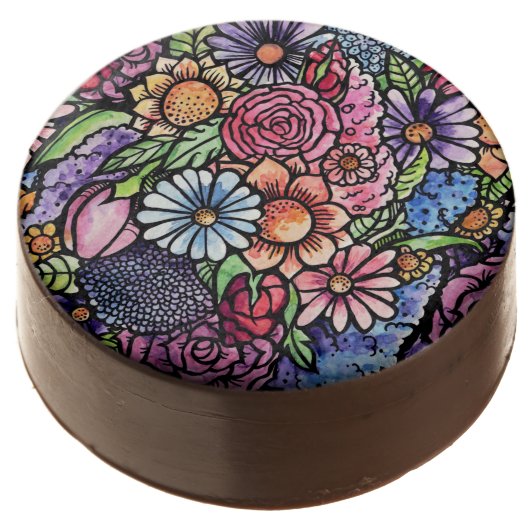 Floral Bouquet Spring Flower Chocolate Covered Oreo (Angled)