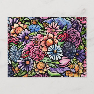 Floral Bouquet Spring Flower Holiday Postcard