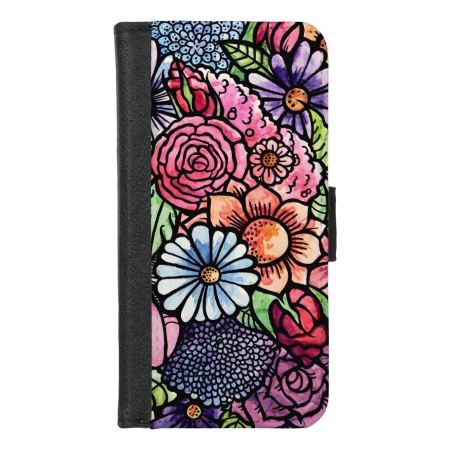 Floral Bouquet Spring Flower iPhone Wallet Case (Front)