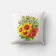 Floral Bouquet Throw Pillow