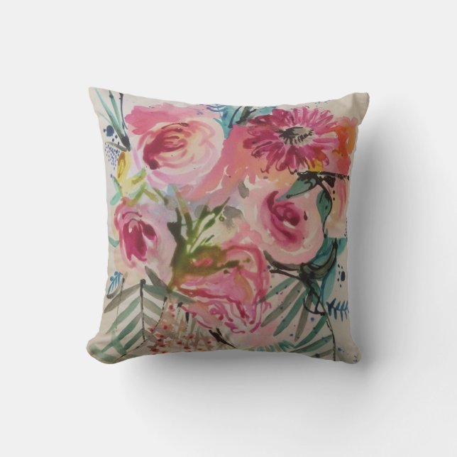 floral bouquet throw pillow (Front)
