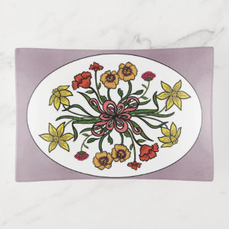 Floral Bouquet Trinket Tray
