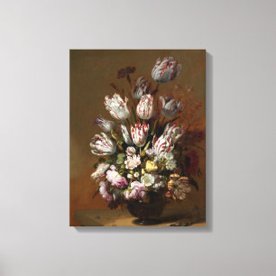 Floral Bouquet - Vintage Dutch Fine Art Still Life Canvas Print