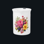 Floral Bouquet Water Pitcher<br><div class="desc">Pitcher is shown in white with a lovely floral bouquet art print. 
Customize this item or buy as is.</div>