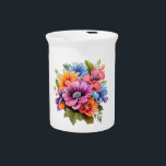 Floral Bouquet Water Pitcher<br><div class="desc">Pitcher is shown in white with a lovely floral bouquet art print. 
Customize this item or buy as is.</div>