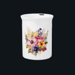 Floral Bouquet Water Pitcher<br><div class="desc">Pitcher is shown in white with a lovely floral bouquet art print. 
Customize this item or buy as is.</div>