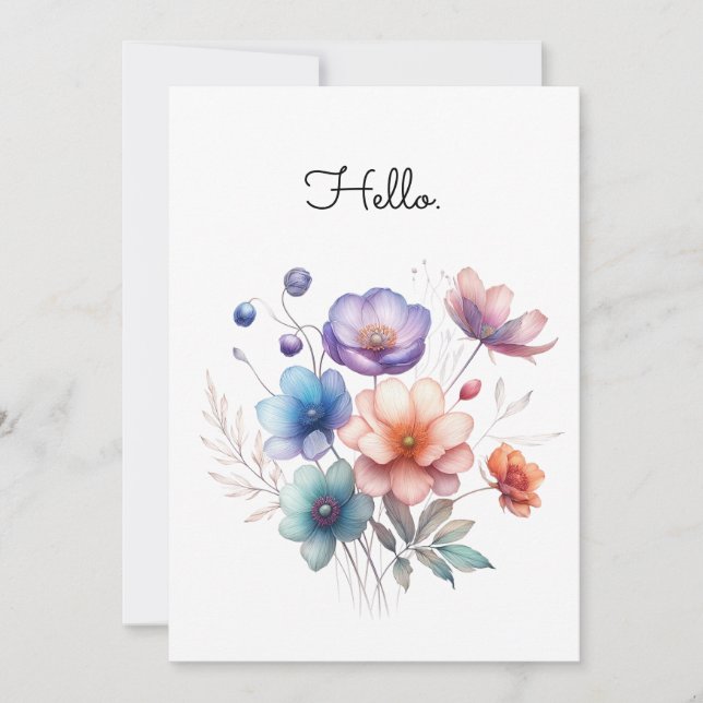Floral Bouquet Watercolor Illustration Customize (Front)