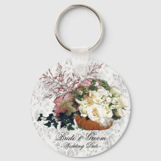 Floral Bouquet Wedding Favor Keychain