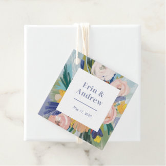 Floral Bouquet Wedding Favor Tags