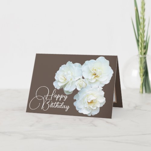 Floral Bouquet White Roses Flower Girl Birthday  Card