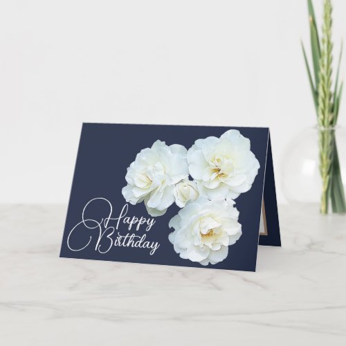 Floral Bouquet White Roses Flower Girl Birthday  Card