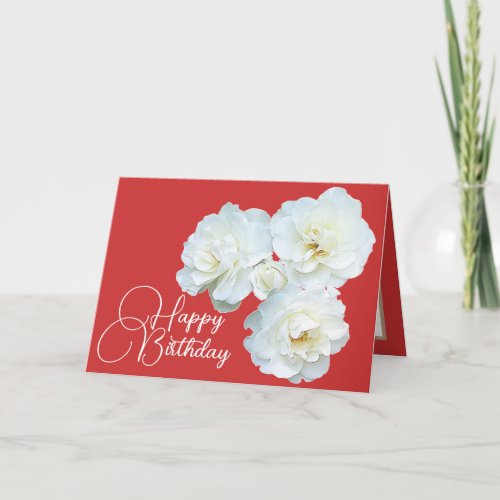 Floral Bouquet White Roses Flower Girl Birthday  Card