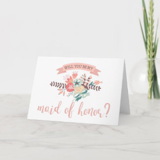 Floral Bouquet Will You Be My Maid of Honor? Invitation