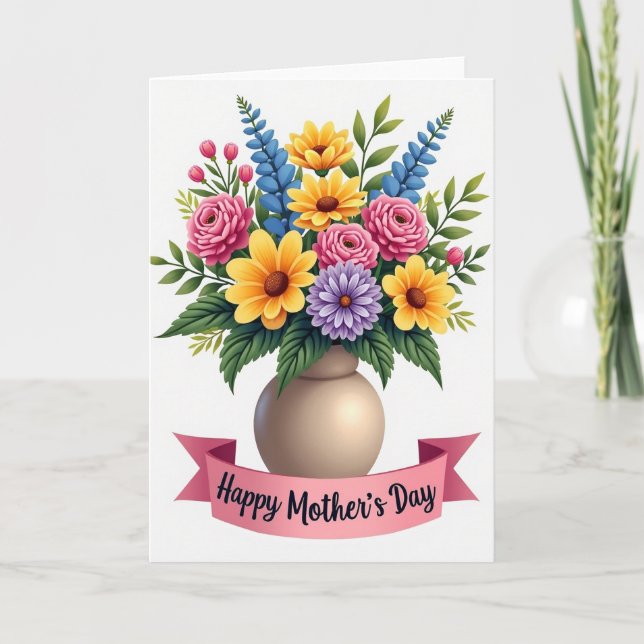 Floral Bouquet Wishes Card (Front)