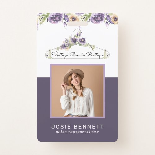 Floral Boutique Hanger  Employee Photo ID Badge