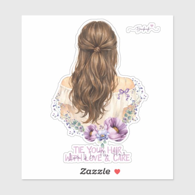 Floral Boutique love in the hair for packaging Sticker (Sheet)