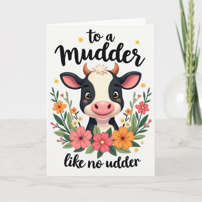 Floral Bovine Love Card (Front)