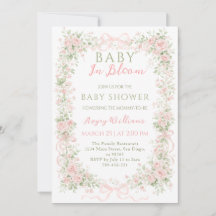 Floral Bow Baby in Bloom Girl Baby Shower