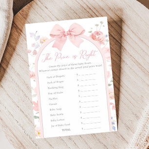 Floral Bow Baby in Bloom Shower Price Game