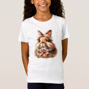 Floral Bow Bunny Tee: A Hop Of Elegance T-shirt by Godsblossom at Zazzle