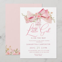 Floral Bow Elegant Flower Girl Baby Shower 