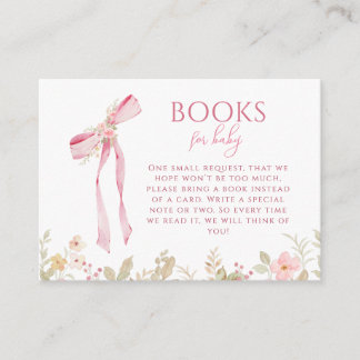 Floral Bow Elegant Flower Girl BOOKS FOR BABY Enclosure Card