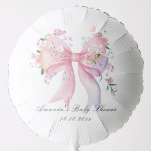 Floral Bow Flowers Girl Baby Shower Balloon