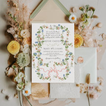 Floral Bow Garden Rustic Elegant Photo Wedding