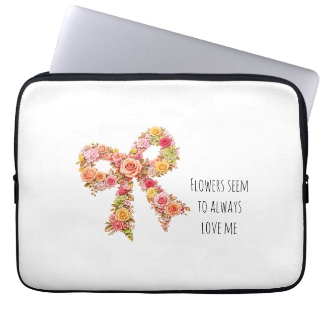 Floral Bow iPad Sleeve | Botanical Tablet Sleeve  (Front)