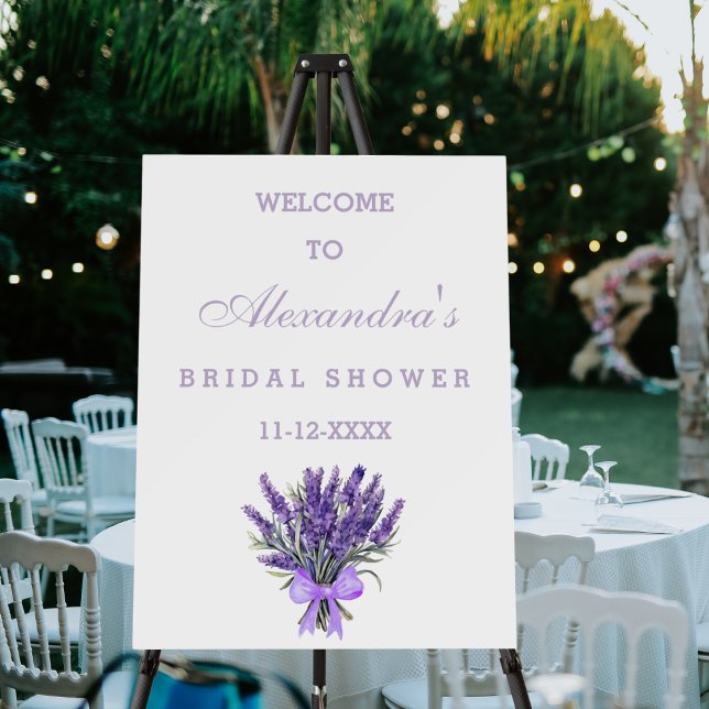  Floral Bow Lavender Bridal Shower Welcome Sign (Creator Uploaded)