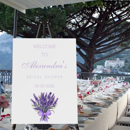  Floral Bow Lavender Bridal Shower Welcome Sign