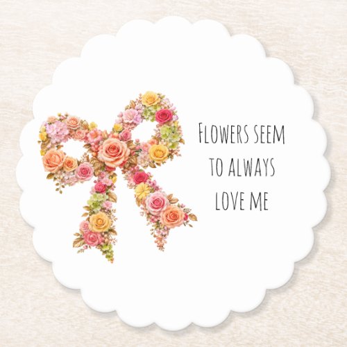 Floral Bow Love – Elegant Flower Coaster