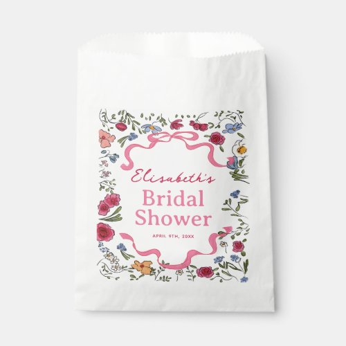 Floral Bow Shes Tying the Knot Bridal Shower Favor Bag