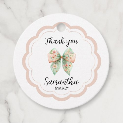 Floral Bow Thank You Favor Tags