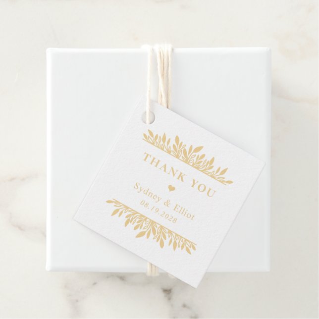 Floral Brackets EDITABLE COLOR Wedding Favor Tags (In Situ)