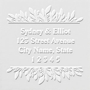 Floral Brackets Return Address Custom Embosser