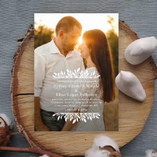 Floral Brackets Simple Wedding Photo Invitation