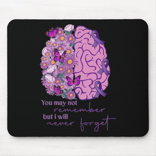 Floral Brain Not Remember Never Forget Heimerheime Mouse Pad (Front)