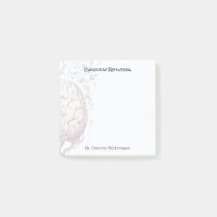 Floral Brain Therapist Boundary Reminders Custom Post-it Notes