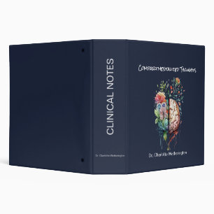Floral Brain Therapist Compartmentalized Thoughts 3 Ring Binder