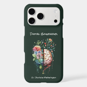 Floral Brain Therapist Digital Boundaries Custom iPhone 17 Pro Max Case