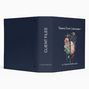 Floral Brain Therapist Trauma Dump Containment 3 Ring Binder