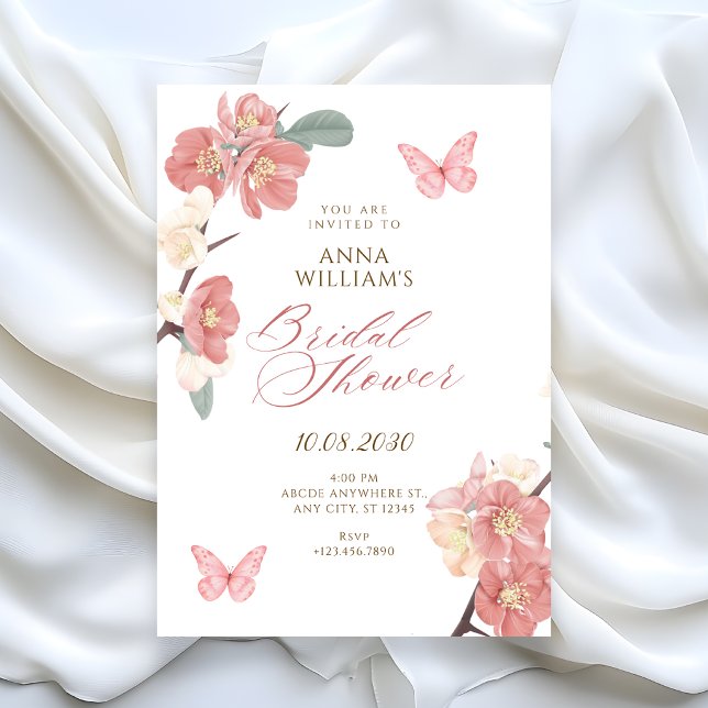 Floral branch bridal shower invitation (Creator Uploaded)