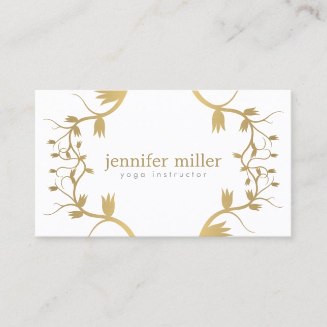 FLORAL BRANCHES in GOLD Business Card (Front)